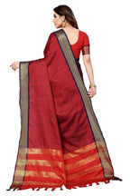 Vamika Weaving Maroon Cotton Silk Saree - Distacart
