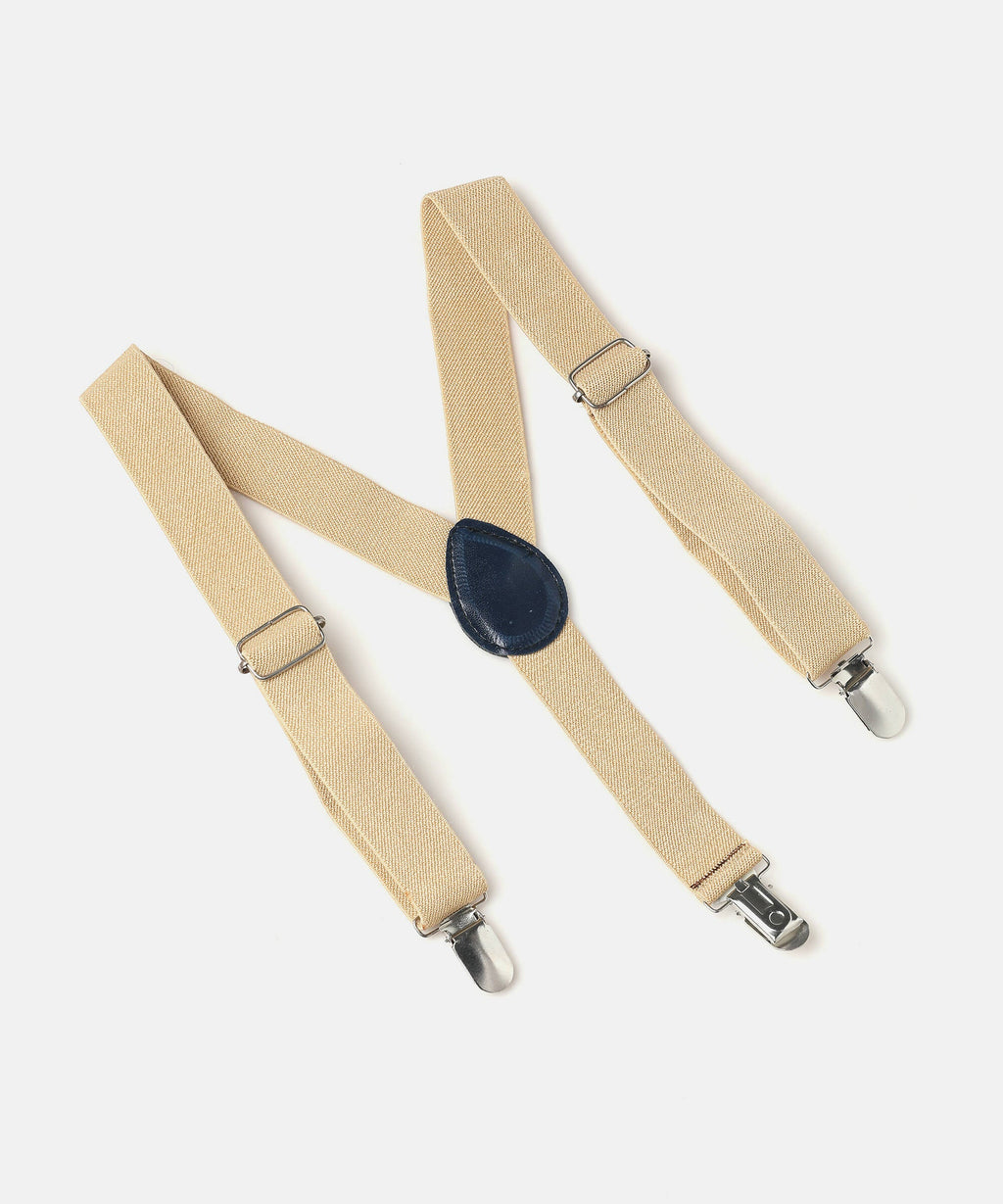 Manet Boys Solid Suspenders - Cream