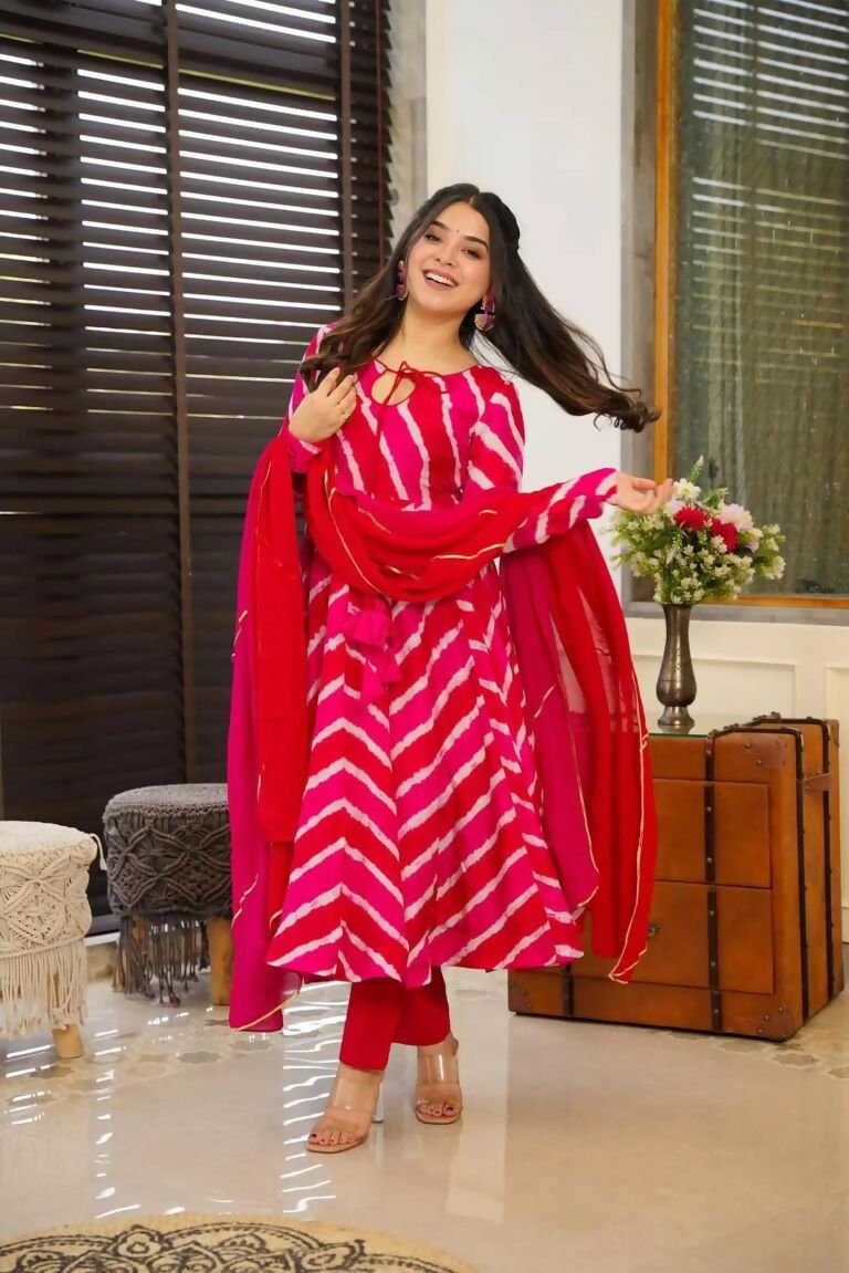 Aayaa Designer Printed Tebby Silk Suit - Multi Color