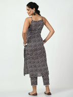Myshka Women's Black Printed Kurta With Trouser