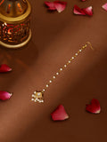 Ruby Raang Gold Square with Pearls Kundan Maang Tikka - Distacart