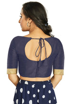 Aastha Fashion Women's Navy Blue Art Silk Designer Traditional Readymade Blouse