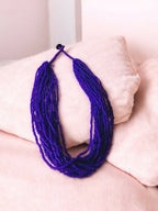 Inhanns Handmade Beaded Multilayer Necklace, 20 Layers - Purple