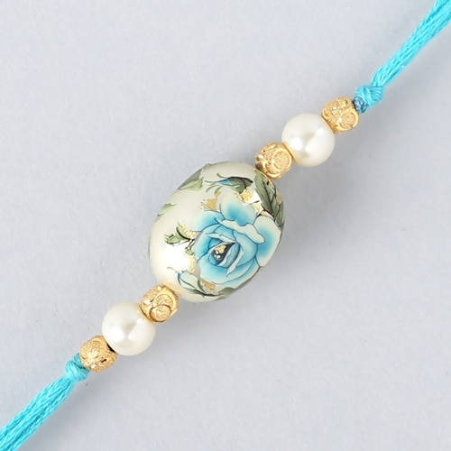 Rose Japanese Stone Rakhi & Almonds Jar in usa