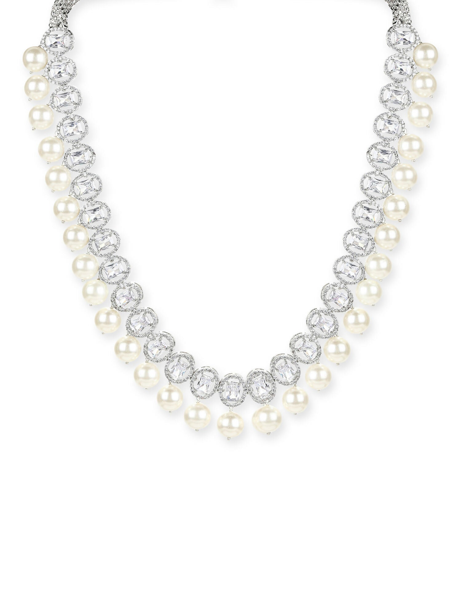 Zircon & Pearl Neckpiece- Ruby Raang
