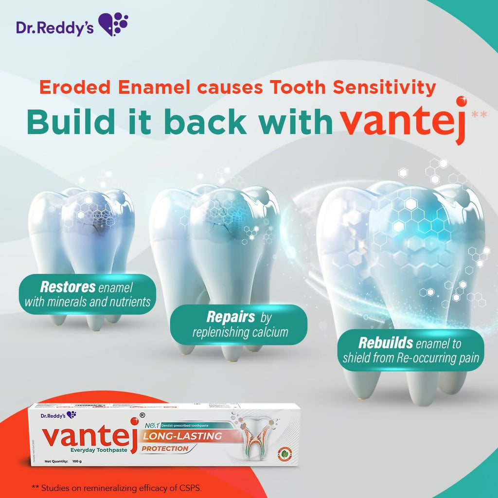Vantej Sensitivity Protection Toothpaste, Gives Long Lasting Sensitivity Protection & Tooth Sensitivity Healing