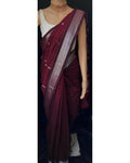 DEIANA'S Beautiful Designer Golden zari Soft Lichi Silk Saree - Wine