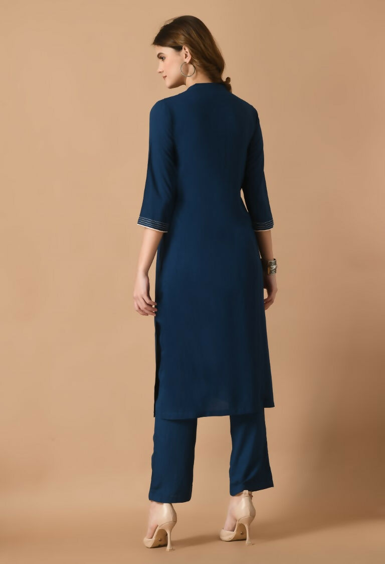 Joban Fashion Navy Cotton Rayon Kurta Set
