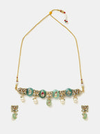 Ruby Raang Antique Kundan Stone Work Jewellery Set
