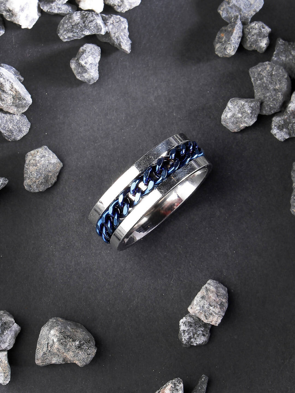 NVR Men's Rhodium Plated Stainless Steel Finger Ring - Distacart