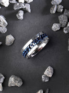 NVR Men's Rhodium Plated Stainless Steel Finger Ring - Distacart