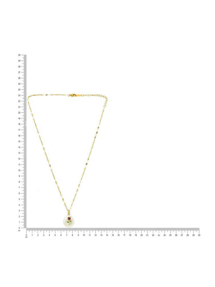Antique Finish White Crystal Necklace - Ruby Raang