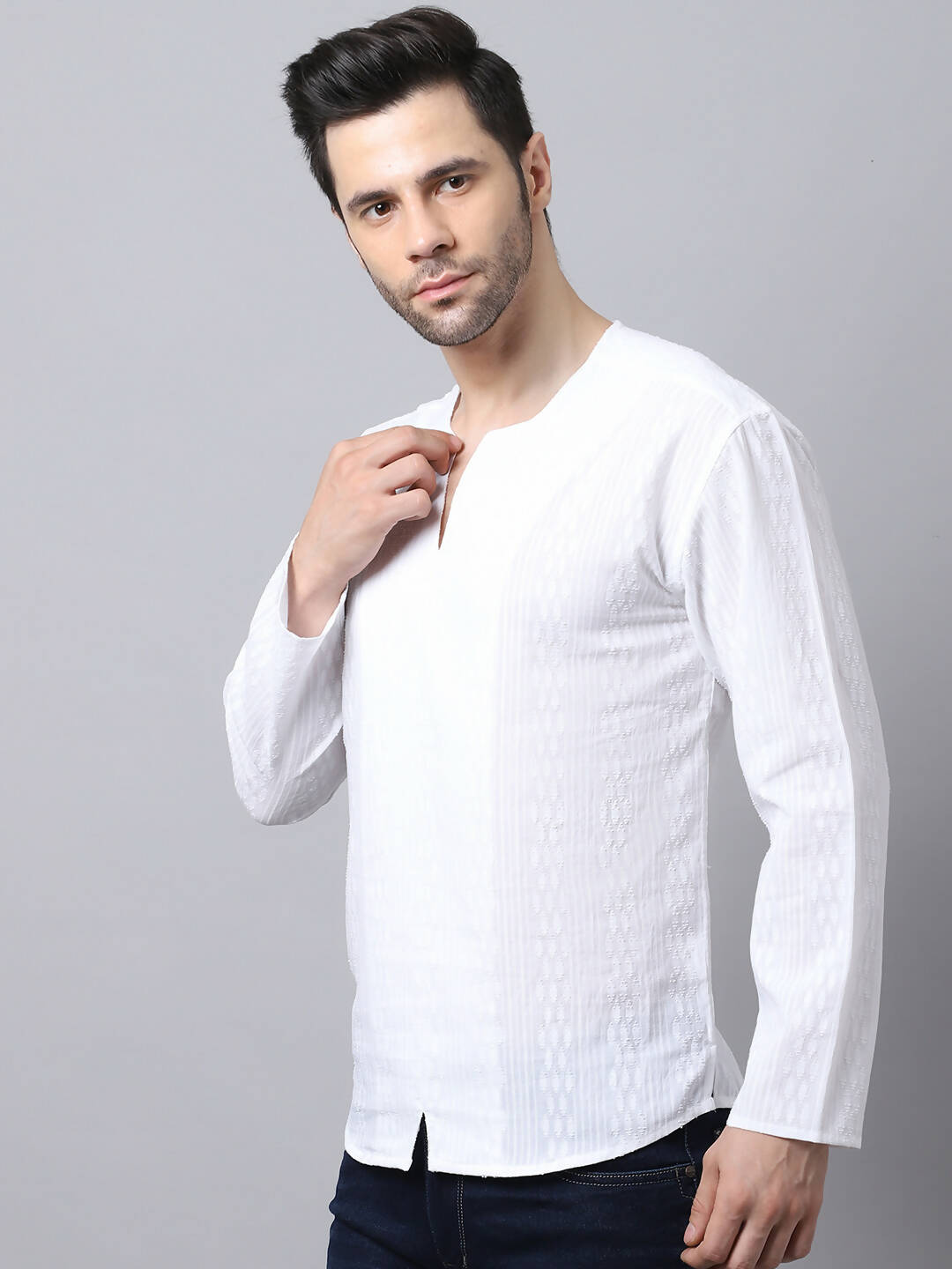 Even Apparels White Pure Cotton Embroided Kurta - Distacart