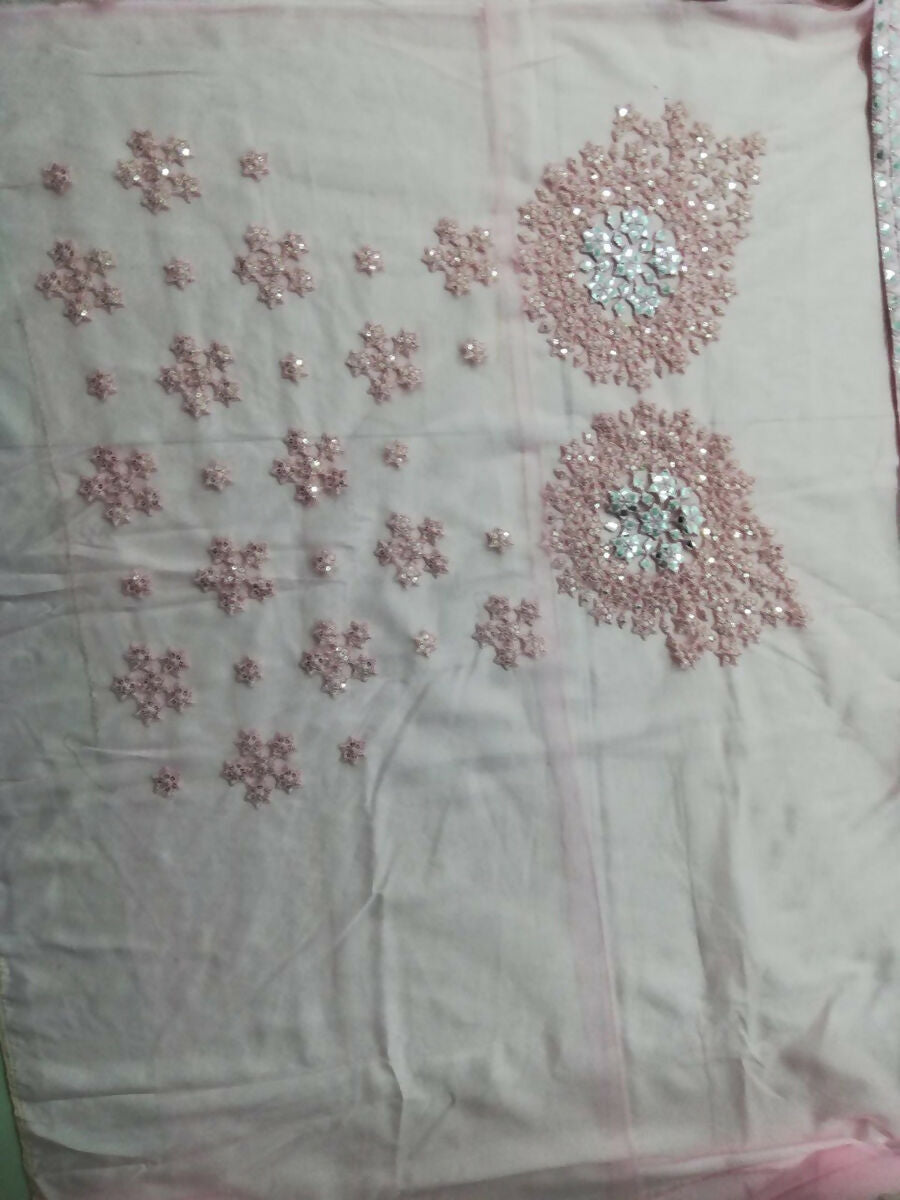 Jyoti Fashion Dreamy Baby Pink Silk Thread with Paper Mirror & Cut work Lehenga Choli with Dupatta