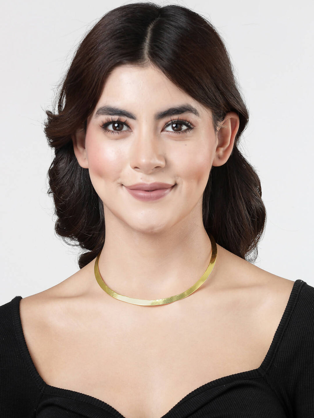 NVR Women Gold-Polished Choker Necklace