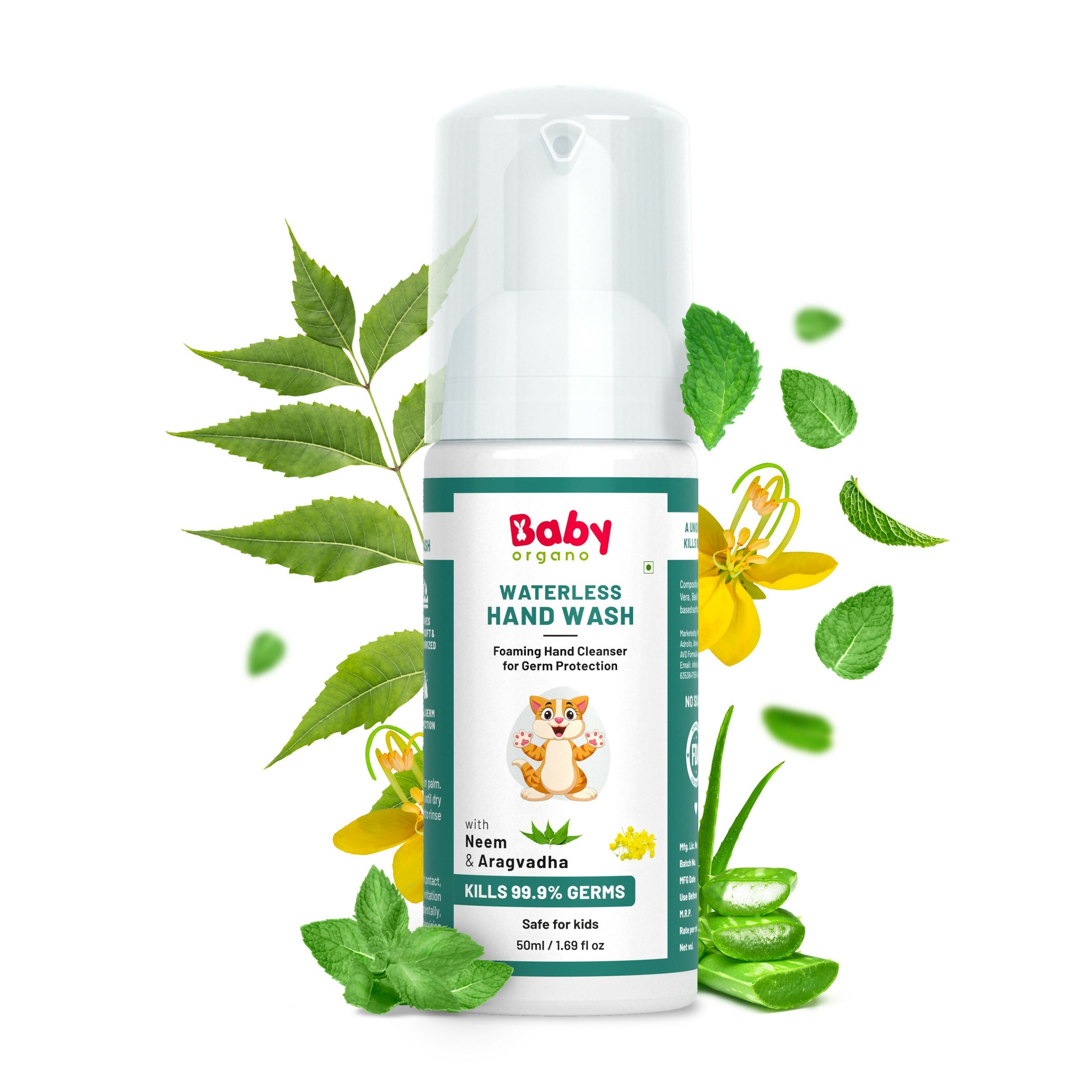 Babyorgano Non Alcoholic Foam Based Waterless Hand Wash for Kids - Distacart
