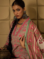 Indo Era Floral Printed Pure Cotton Straight Kurta with Salwar & Dupatta - Distacart