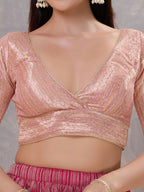 Joban Fashion Women Jacquard Light-Pink Stitched Blouse