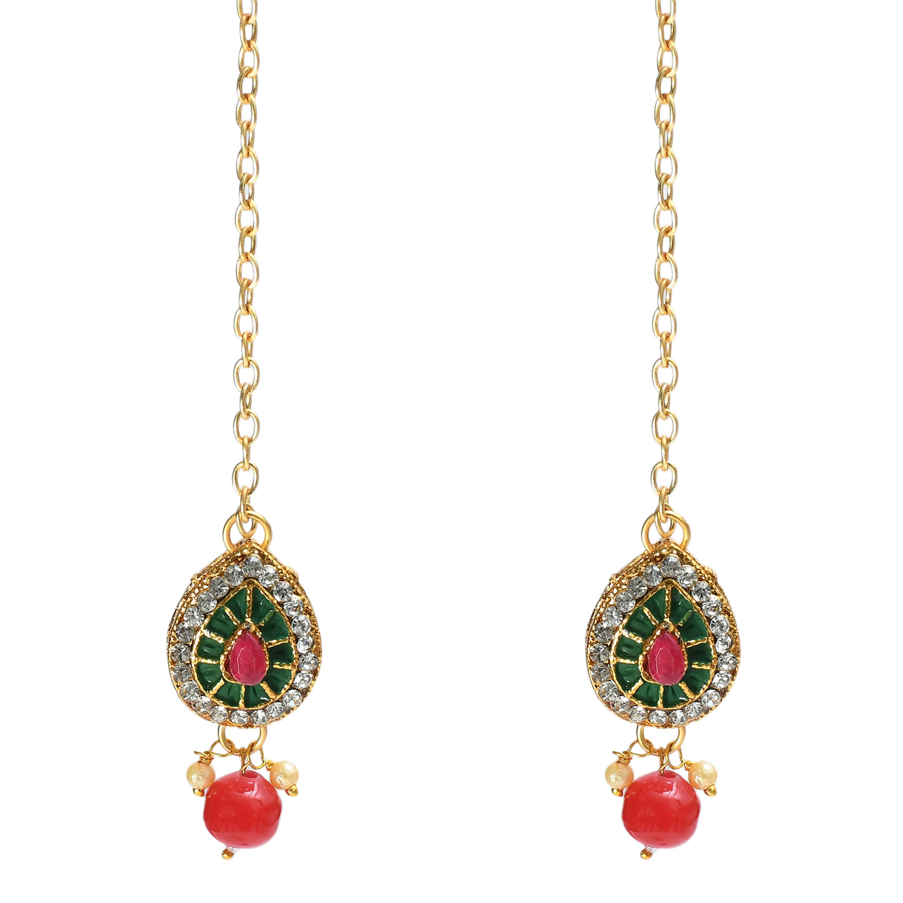 Mominos Fashion Johar Kamal Gold-Plated Brass Finish Meena & Pearls Work Choker For Women - Distacart
