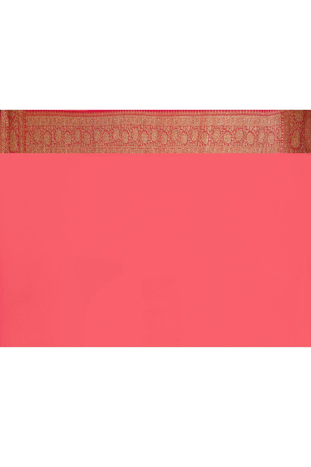 Joban Fashion Orange Crepe Chiffon Pure Handloom Banarasi Silk Saree