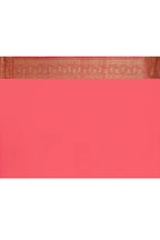 Joban Fashion Orange Crepe Chiffon Pure Handloom Banarasi Silk Saree