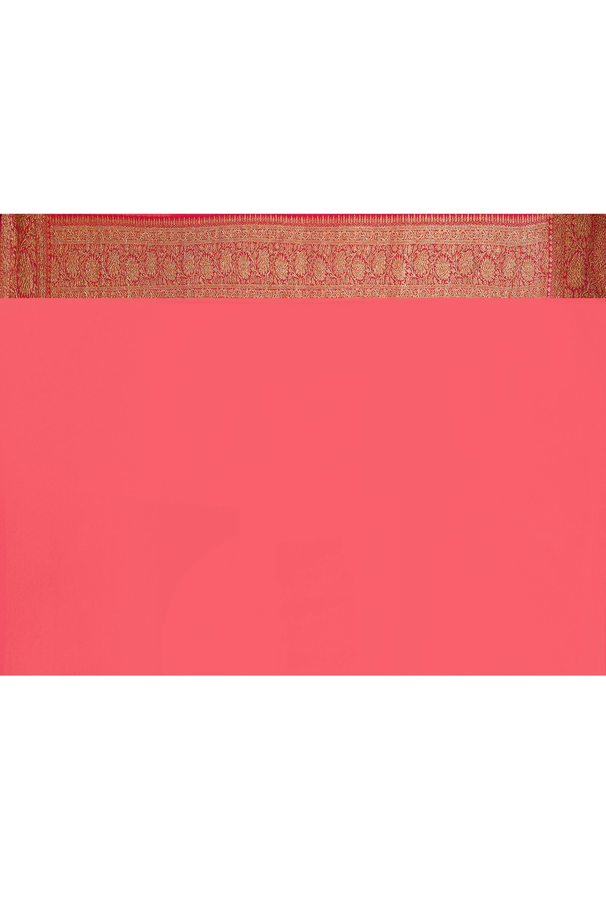 Joban Fashion Orange Crepe Chiffon Pure Handloom Banarasi Silk Saree