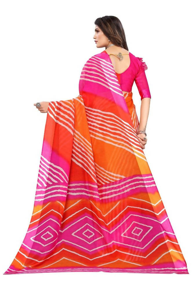 Vamika Pink Linen Satin Border Saree