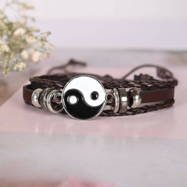 NVR Men Leather Wraparound Bracelet - Distacart