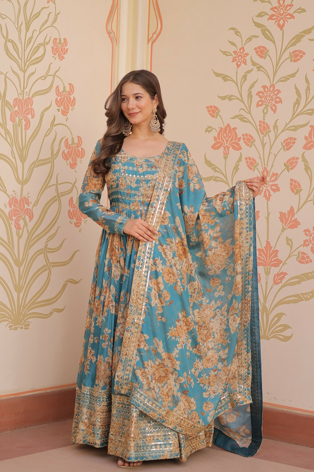Joban Fashion Rama Silk Sequence Embroidery Work Kurta Set - Distacart