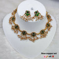 Joban Fashion Women Green Copper Necklace Set