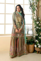 Anaita Sea Green Heavy Crepe Silk Ready Made Suit with Multi Digital Printed & Aari Work - Distacart