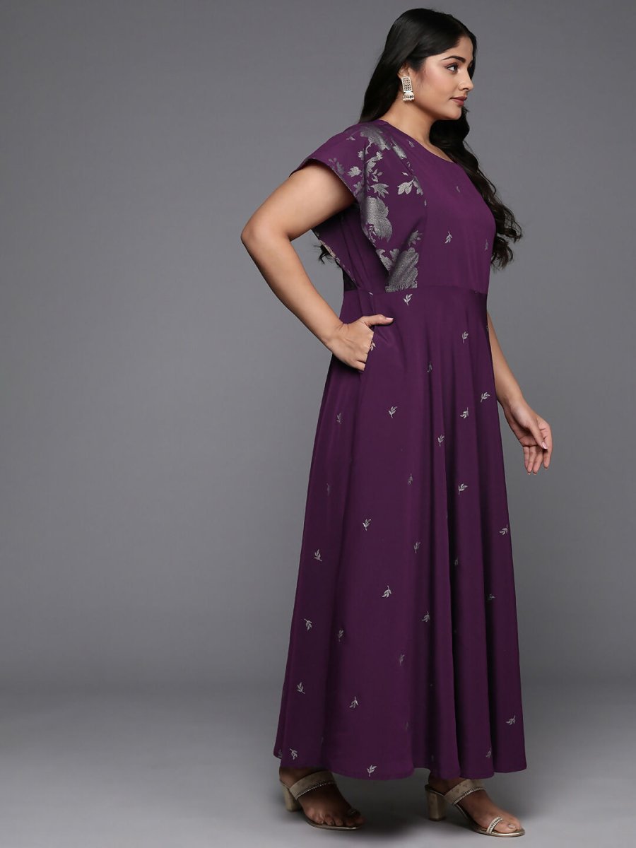 Ahalyaa Women's Traditional wear Ethnic Dress - Burgundy - Distacart