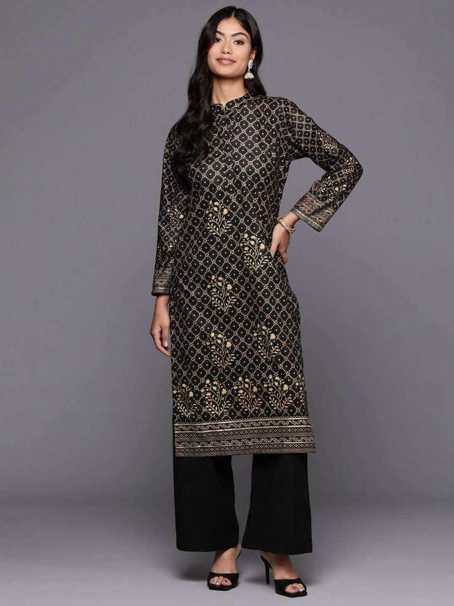 Ahalyaa Women's Traditional wear Kurta - Black