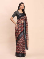 Shree Shyam Fashion Linen Cotton Black Saree - Distacart
