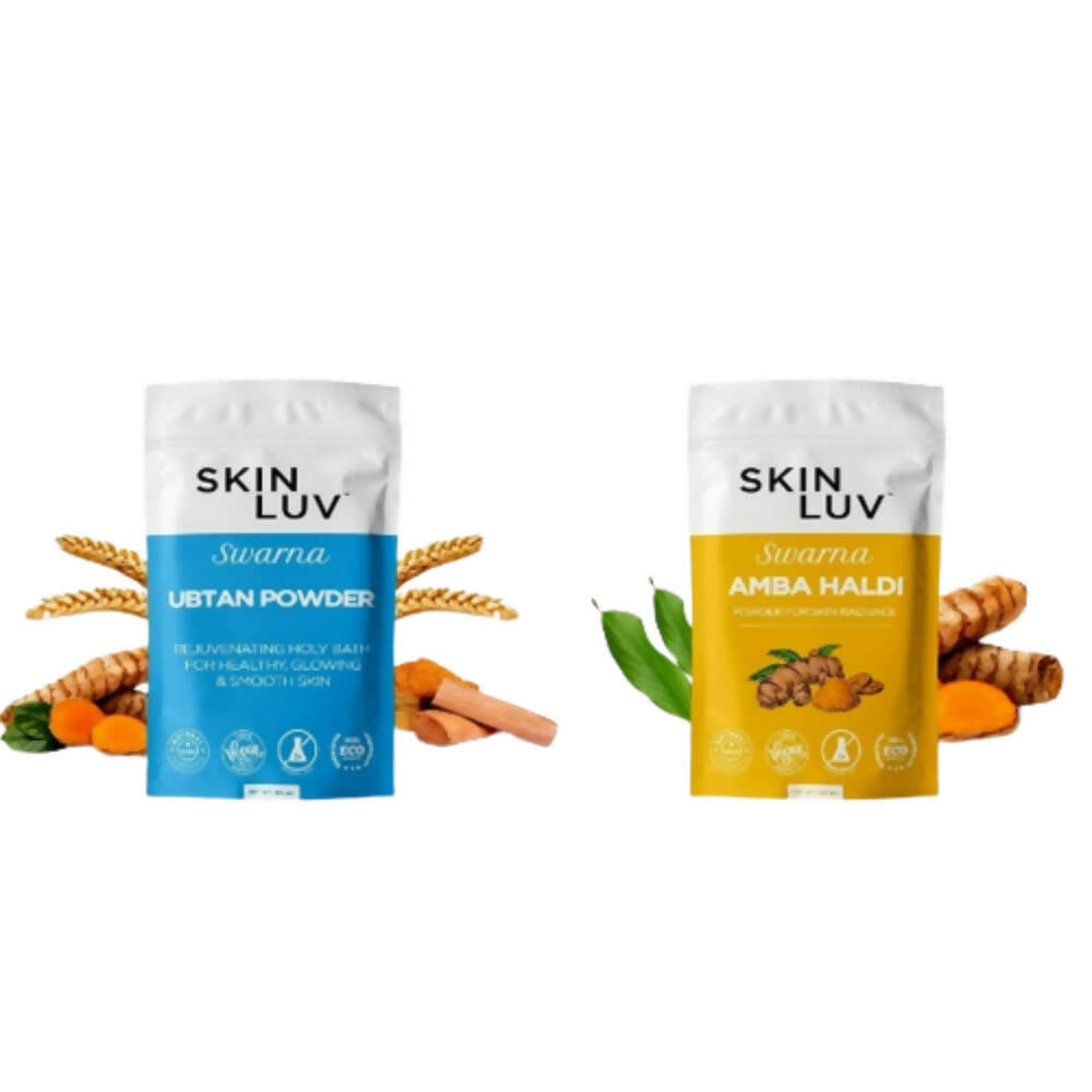 SkinLuv Swarna Ubtan Powder And Amba Haldi Powder Combo For Glowing Skin
