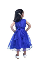Asmaani Baby Girl's Blue Color Satin Knee Length Frock (AS-DRESS-22143)