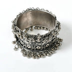 Mominos Fashion Joharkamal Oxidised Silver-Plated Ghungroo Handcraft Bracelet - Design 021