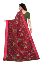 Vamika Red Linen Satin Patta Saree (MANSI RED) - Distacart