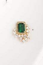 Nuyug 22K Gold Plated Emerald Fern Muse Stud Earrings - Distacart