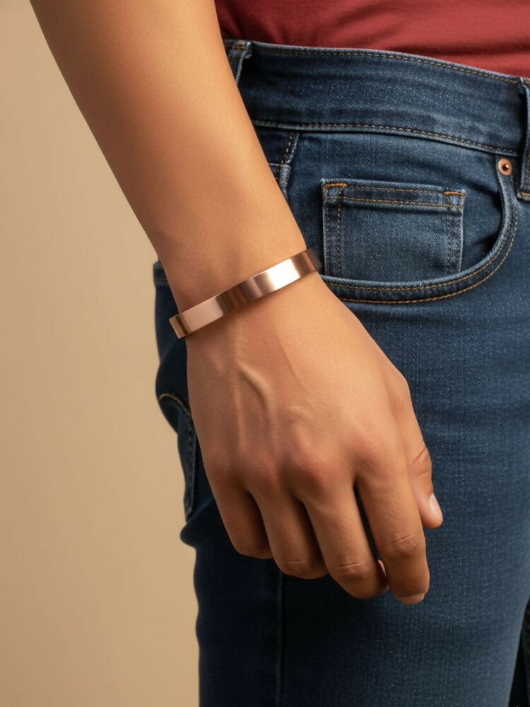 NVR Men's Rose Gold Kada Bracelet - Distacart