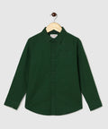 Manet Boys Full Sleeves Solid Shirt - Green