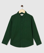 Manet Boys Full Sleeves Solid Shirt - Green