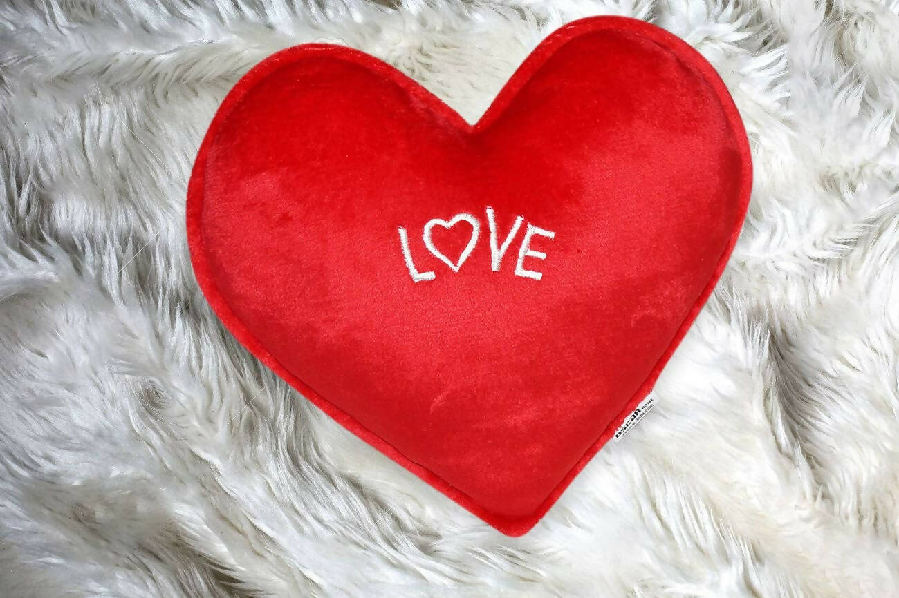 Oscar Home Soft Love Heart Shape Soft Cushion Pillow Toy (Red Color)