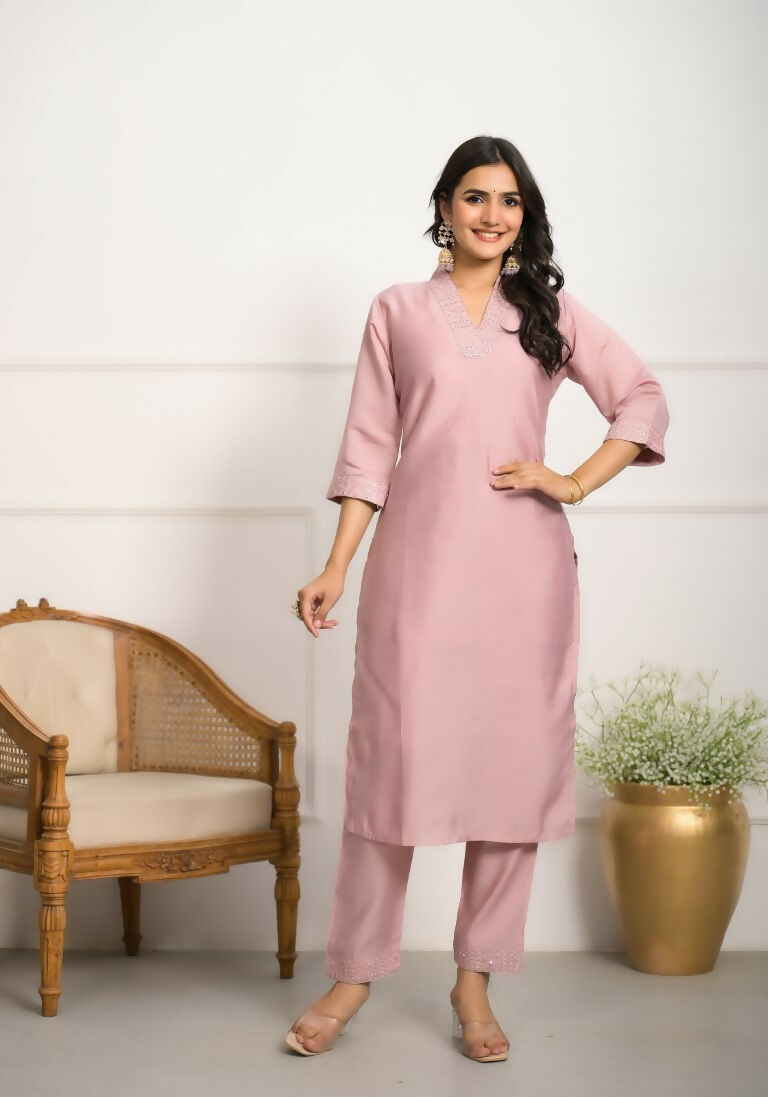 Festive Wear Ethnic Peach Viscose chanderi Stitched Suit With Dupatta - Nisha