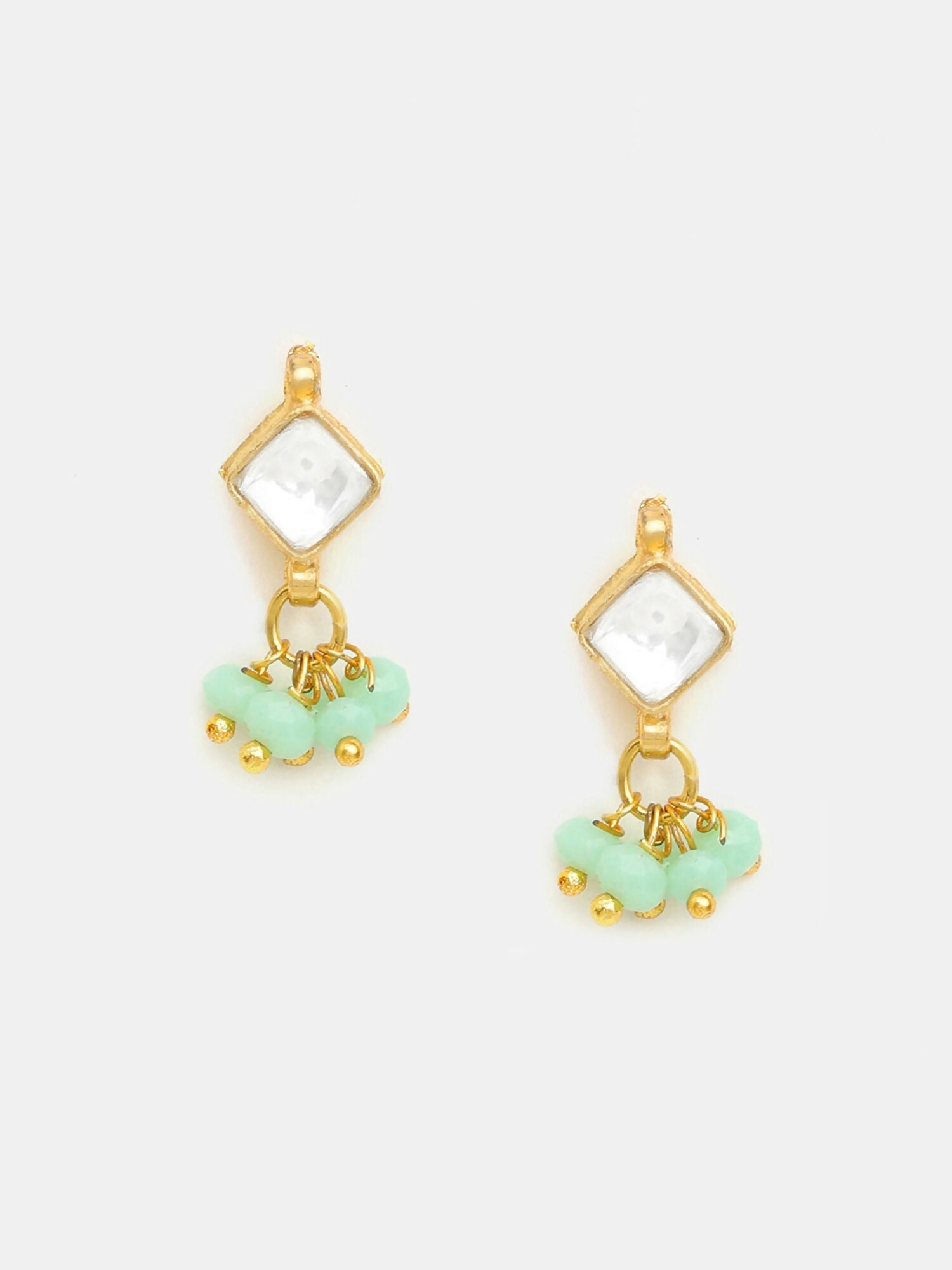 Ruby Raang Set Of Pastel Green Maang Tikka And Earrings - Distacart