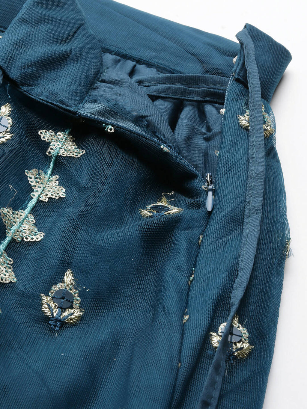 House of Panchhi Navy Blue Net Sequinse Work Lehenga & Blouse, Dupatta