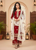 Teeya Creation Maroon Fendy Silk Beads Work Designer Wedding Wear Salwar Suit - Distacart