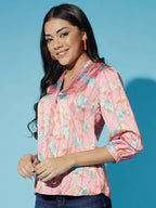 Myshka Women Multi Floral V-Neck Regular Sleeves Polyester Top - Distacart