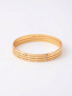 NVR Women Set of 4 Gold Plated Handcrafted CZ Studded Bangle - Distacart