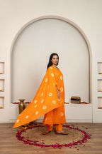 Joban Fashion Orange Tie & Dye Cotton Suit Set - Distacart